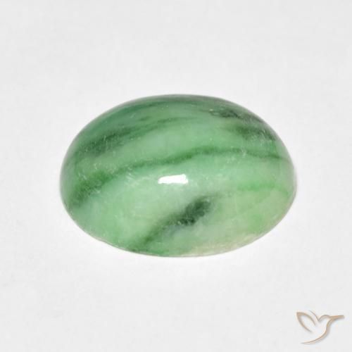 9,17 ctw natürlicher Mittelgrün Jade, Oval, Lichtundurchlässig