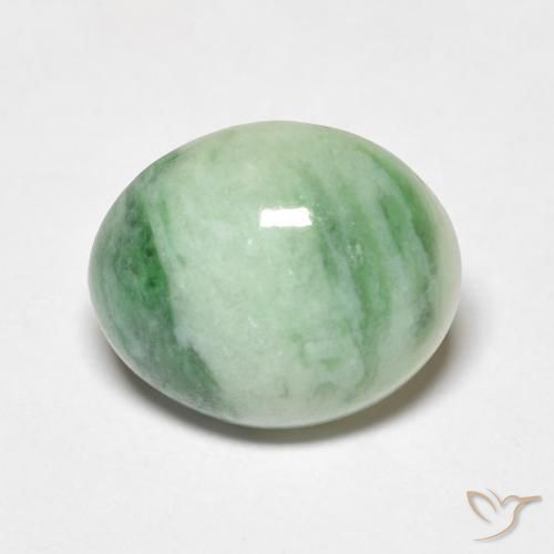 4.10ct Natürlicher Mittelgrün Jade, Oval, Lichtundurchlässig
