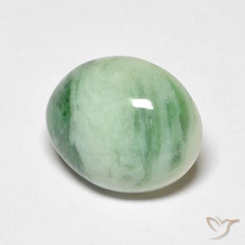 9,17 ctw natürlicher Mittelgrün Jade, Oval, Lichtundurchlässig