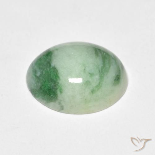 9,17 ctw natürlicher Mittelgrün Jade, Oval, Lichtundurchlässig