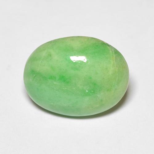 4,86 ctw natürlicher grüner Jade, Oval Schliff, Lichtundurchlässig