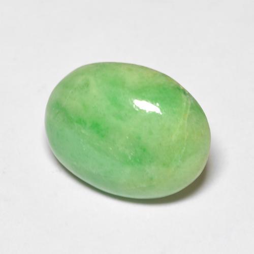 4,86 ctw natürlicher grüner Jade, Oval Schliff, Lichtundurchlässig