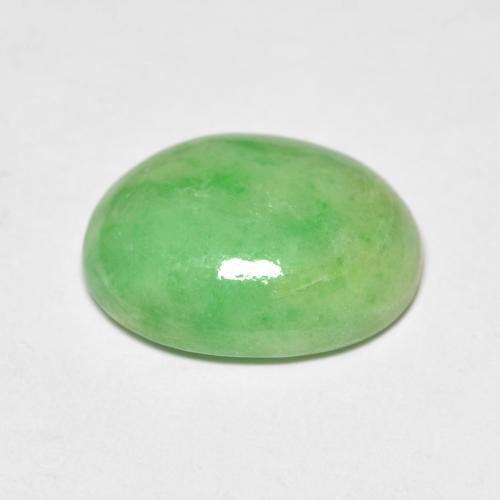 4,86 ctw natürlicher grüner Jade, Oval Schliff, Lichtundurchlässig