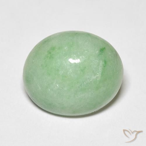 3.67ct Natürlicher Helles Salbeigrün Jade, Oval, Lichtundurchlässig