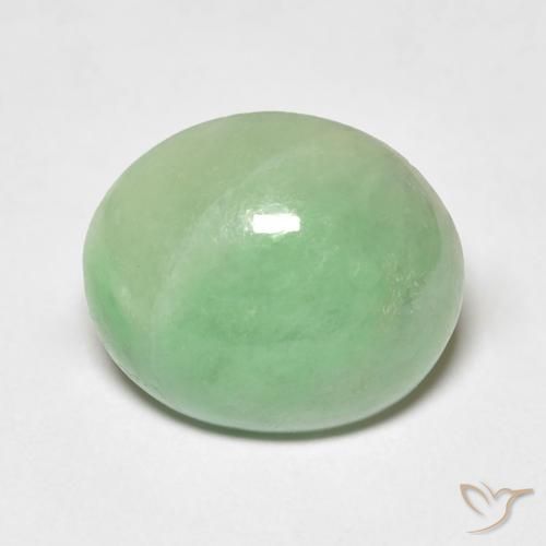 4.12ct Natürlicher Helles Salbeigrün Jade, Oval, Transparent