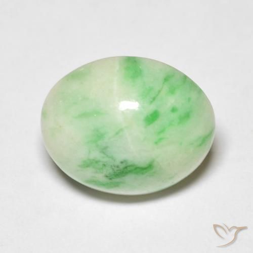 4.71ct Natürlicher Mittelgrün Jade, Oval, Transparent