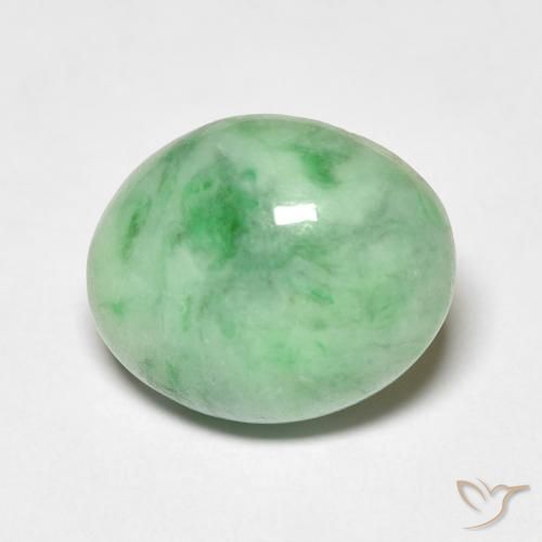 5.38ct Natürlicher Mittelgrün Jade, Oval, Lichtundurchlässig