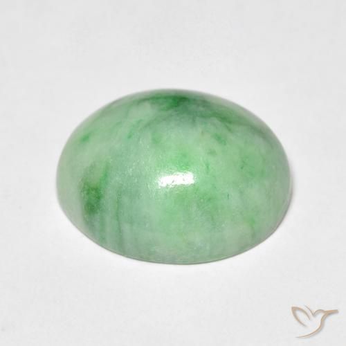 9,17 ctw natürlicher Mittelgrün Jade, Oval, Lichtundurchlässig