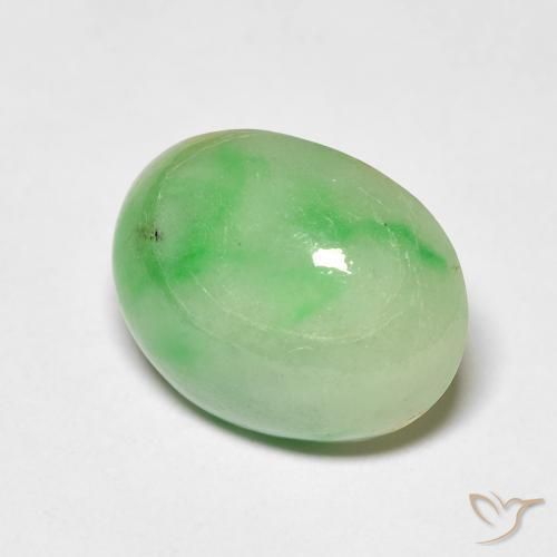 9,17 ctw natürlicher Mittelgrün Jade, Oval, Transparent
