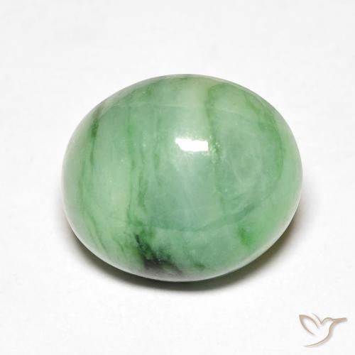 5.12ct Natürlicher hellgrün Jade, Oval, Lichtundurchlässig