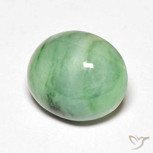 9,17 ctw natürlicher hellgrün Jade, Oval, Lichtundurchlässig