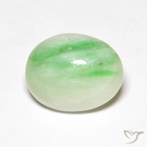 4.60ct Natürlicher Hellgelb Grün Jade, Oval, Lichtundurchlässig