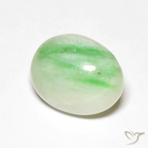 9,17 ctw natürlicher Hellgelb Grün Jade, Oval, Lichtundurchlässig