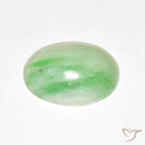 9,17 ctw natürlicher Hellgelb Grün Jade, Oval, Lichtundurchlässig