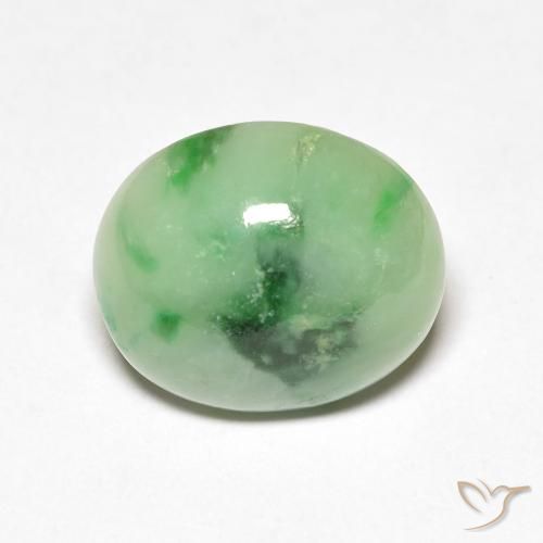 4.30ct Natürlicher Mittelgrün Jade, Oval, Lichtundurchlässig