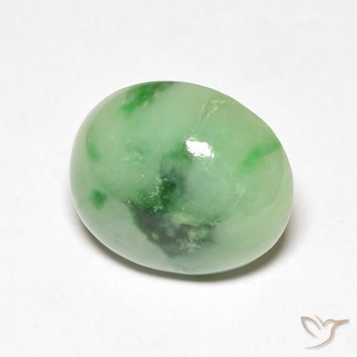 9,17 ctw natürlicher Mittelgrün Jade, Oval, Lichtundurchlässig