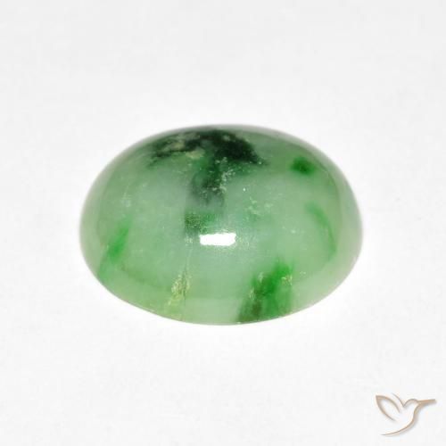 9,17 ctw natürlicher Mittelgrün Jade, Oval, Lichtundurchlässig