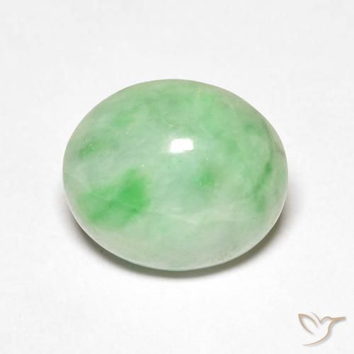 4.52ct Natürlicher Mittelgrün Jade, Oval, Lichtundurchlässig