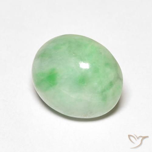 9,17 ctw natürlicher Mittelgrün Jade, Oval, Lichtundurchlässig