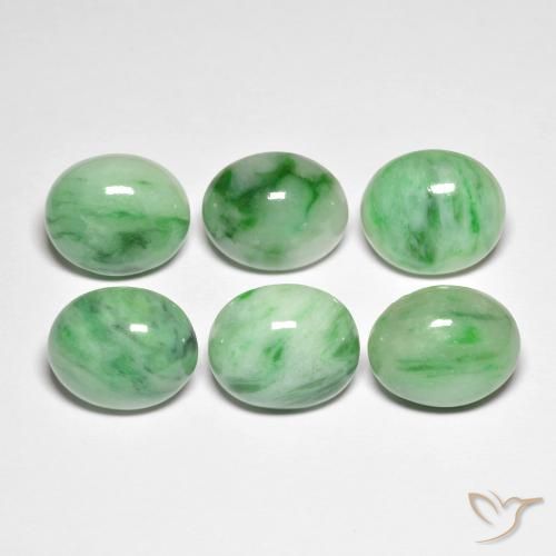 4.94ct Natürlicher Grün Jade, Oval, Lichtundurchlässig