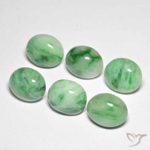 9,17 ctw natürlicher Grün Jade, Oval, Lichtundurchlässig