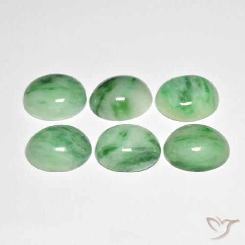 9,17 ctw natürlicher Grün Jade, Oval, Lichtundurchlässig