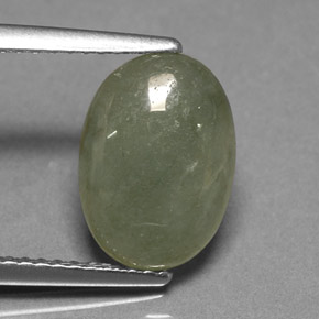 3,00 ctw natürlicher grüner Jadeit, Oval Schliff, Lichtdurchlässig
