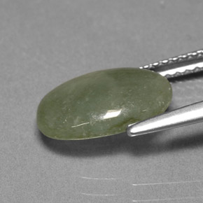 3,00 ctw natürlicher grüner Jadeit, Oval Schliff, Lichtdurchlässig