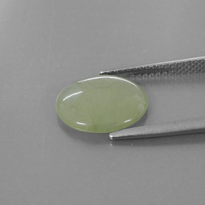 3,20 ctw natürlicher grüner Jadeit, Transparent, Transparent / Lichtdurchlässig