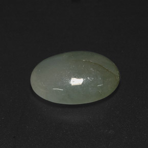 5,09 ctw natürlicher grüner Jadeit, Oval Schliff, Lichtdurchlässig