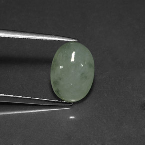 4,45 ctw natürlicher grüner Jadeit, Transparent, Transparent / Lichtdurchlässig