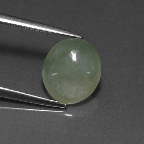 2,90 ctw natürlicher grüner Jadeit, Transparent, Transparent / Lichtdurchlässig