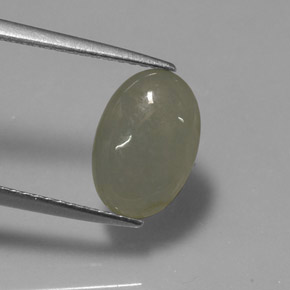 3,01 ctw natürlicher grüner Jadeit, Transparent, Transparent / Lichtdurchlässig