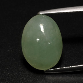 7,63 ctw natürlicher grüner Jadeit, Transparent, Transparent / Lichtdurchlässig