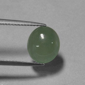 3,75 ctw natürlicher grüner Jadeit, Transparent, Transparent / Lichtdurchlässig