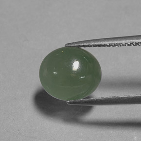 3,75 ctw natürlicher grüner Jadeit, Transparent, Transparent / Lichtdurchlässig