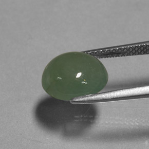 3,75 ctw natürlicher grüner Jadeit, Transparent, Transparent / Lichtdurchlässig