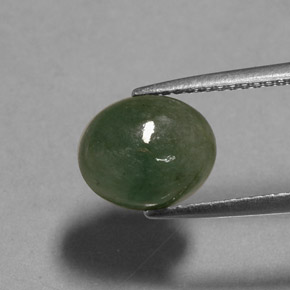3,13 ctw natürlicher grüner Jadeit, Transparent, Transparent / Lichtdurchlässig