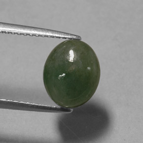 3,13 ctw natürlicher grüner Jadeit, Transparent, Transparent / Lichtdurchlässig