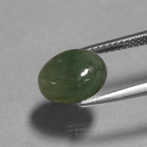 3,13 ctw natürlicher grüner Jadeit, Transparent, Transparent / Lichtdurchlässig