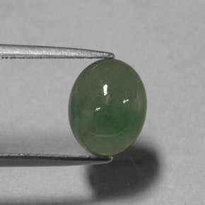 3,24 ctw natürlicher grüner Jadeit, Transparent, Transparent / Lichtdurchlässig