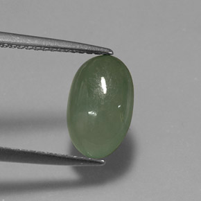 2,87 ctw natürlicher grüner Jadeit, Transparent, Transparent / Lichtdurchlässig