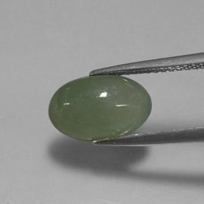 2,87 ctw natürlicher grüner Jadeit, Transparent, Transparent / Lichtdurchlässig