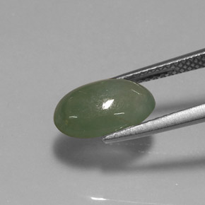 2,87 ctw natürlicher grüner Jadeit, Transparent, Transparent / Lichtdurchlässig