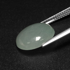 7,10 ctw natürlicher grüner Jadeit, Transparent, Transparent / Lichtdurchlässig