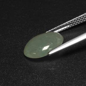 3,09 ctw natürlicher grüner Jadeit, Transparent, Transparent / Lichtdurchlässig