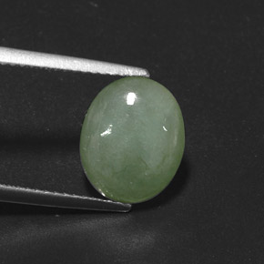 4,15 ctw natürlicher grüner Jadeit, Transparent, Transparent / Lichtdurchlässig