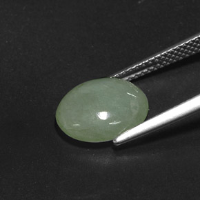 4,15 ctw natürlicher grüner Jadeit, Transparent, Transparent / Lichtdurchlässig
