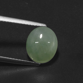 3,80 ctw natürlicher grüner Jadeit, Transparent, Transparent / Lichtdurchlässig