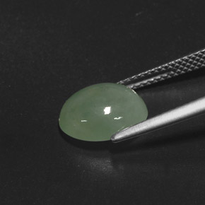 3,80 ctw natürlicher grüner Jadeit, Transparent, Transparent / Lichtdurchlässig